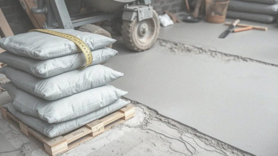 Jakie jest zapotrzebowanie na worki cementu w zależności od grubości wylewki?